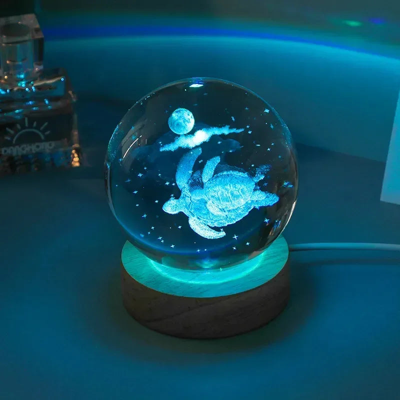 Galaxy Night Light Crystal Ball Warm Light Base / 18