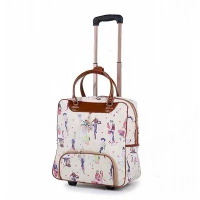 Travel Rolling Luggage Retro girl Suitcase Bag B