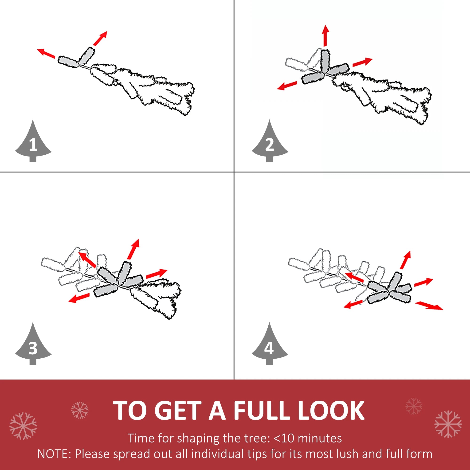 Pre-Lit Artificial Pine Christmas Tree Set