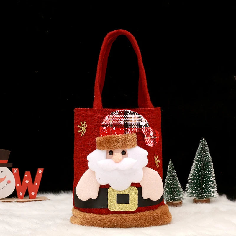 Christmas Drawstring Gift Bags – Snowman, Santa & Animal Holiday Tote Set (1-20PCS)