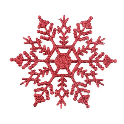 Pack Multi-Color Fake Snowflakes Red 12pcs / United States