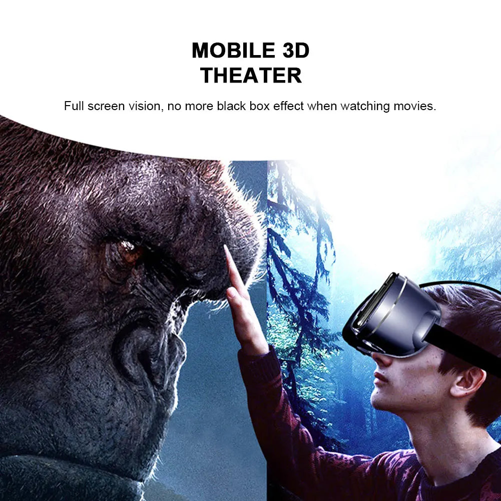 VRG Pro 3D VR Headset with Adjustable Lenses – Immersive Smart Glasses for 3.5–7” Smartphone