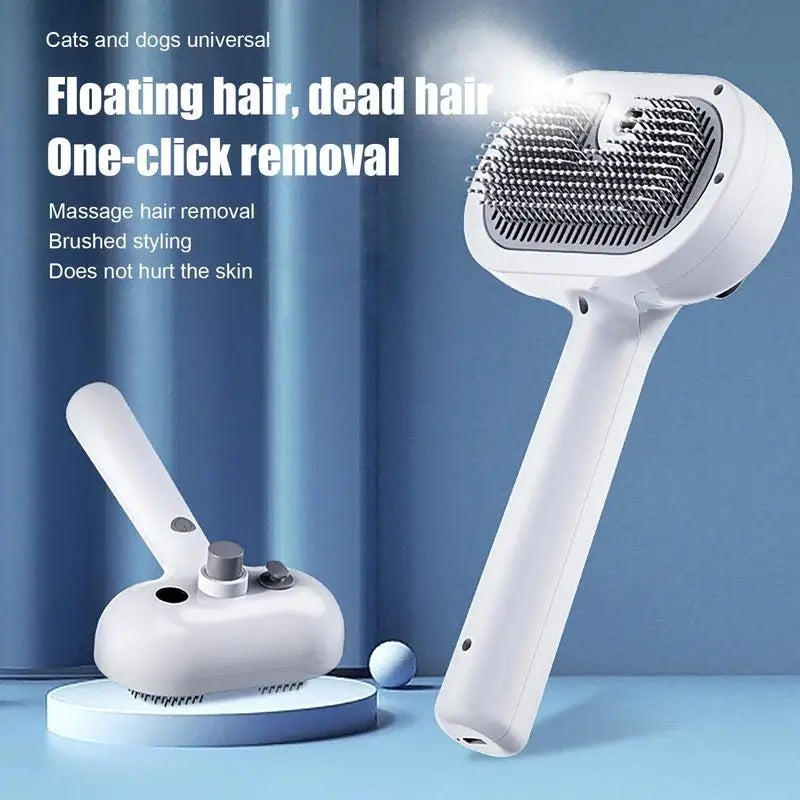 Dog and cat steam brush pet Self Cleaning and grooming