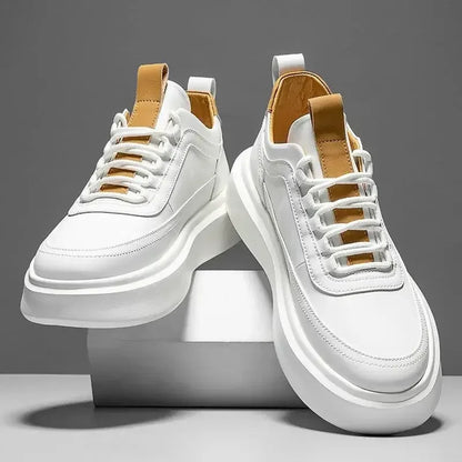 Men Thick Sole Shoes white brown / 39