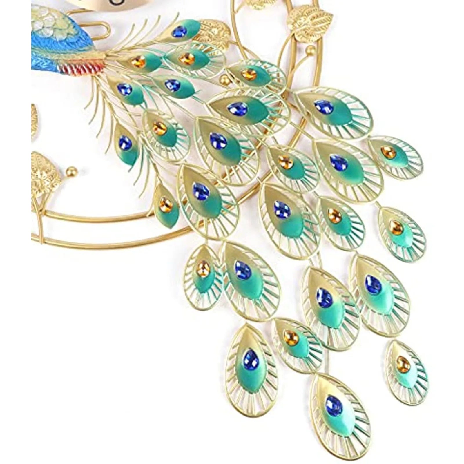 Peacock-Shaped Metal Wall Clock (Silent Sweep Movement)