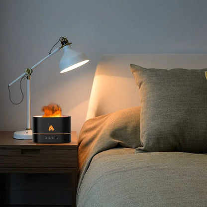 Essential Oil Diffuser With Flaming Effect And Timer White