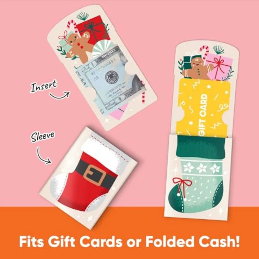 Big Dot of Happiness Christmas Stockings – Gift Card & Money Holders with Envelopes