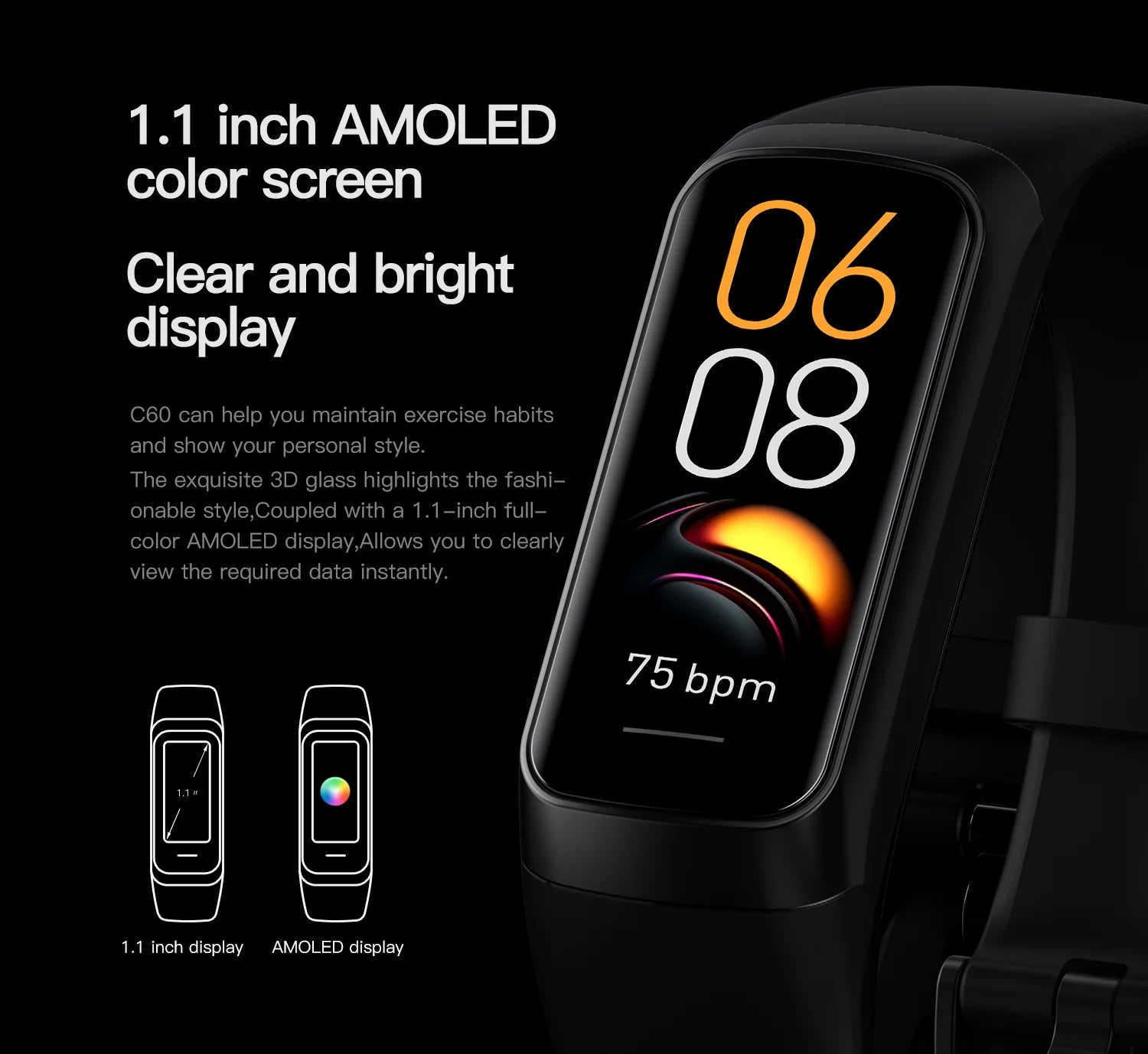 LIGE AMOLED Smart Watch & Fitness Tracker