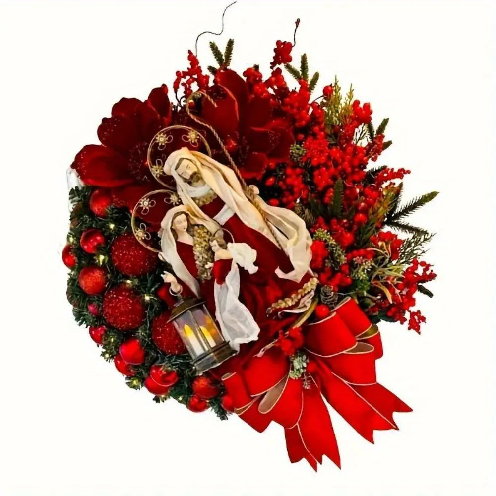 Rustic Farmhouse Christmas Door Wreath