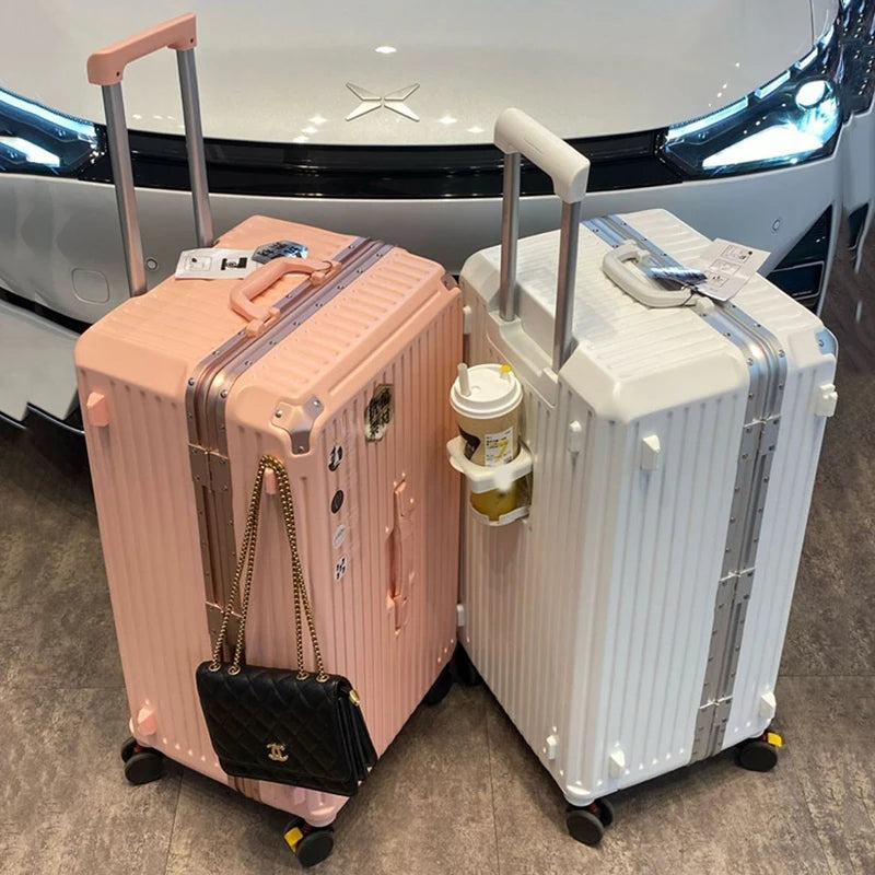 Aluminum Frame Boarding Box Rolling Suitcase