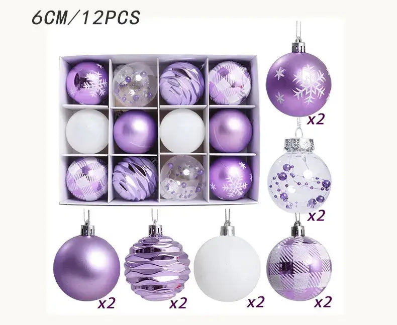 Printed Christmas Ball Ornaments Set