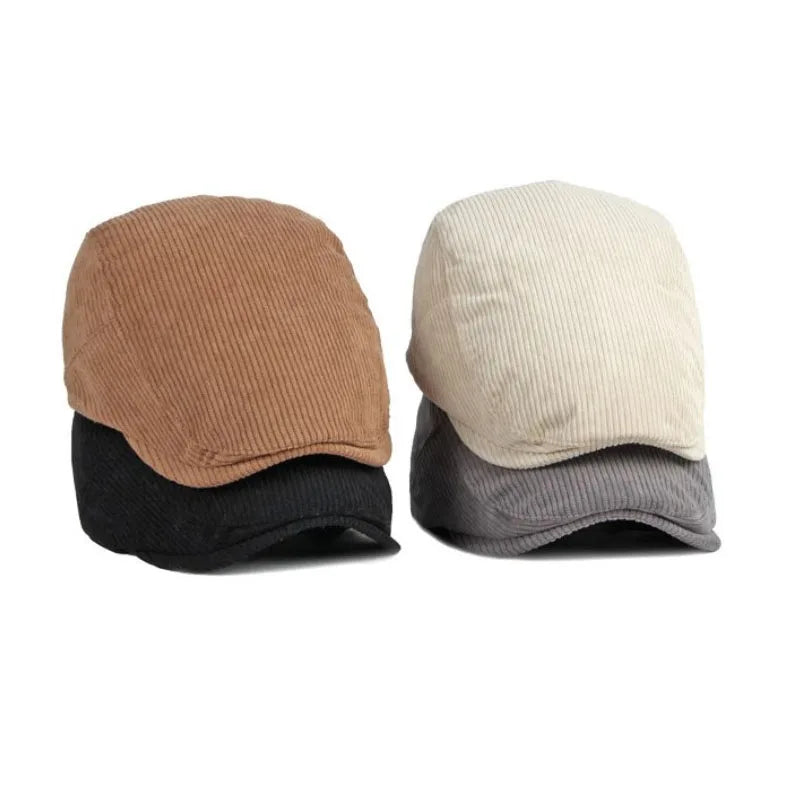 Autumn Corduroy Beret Hat Men