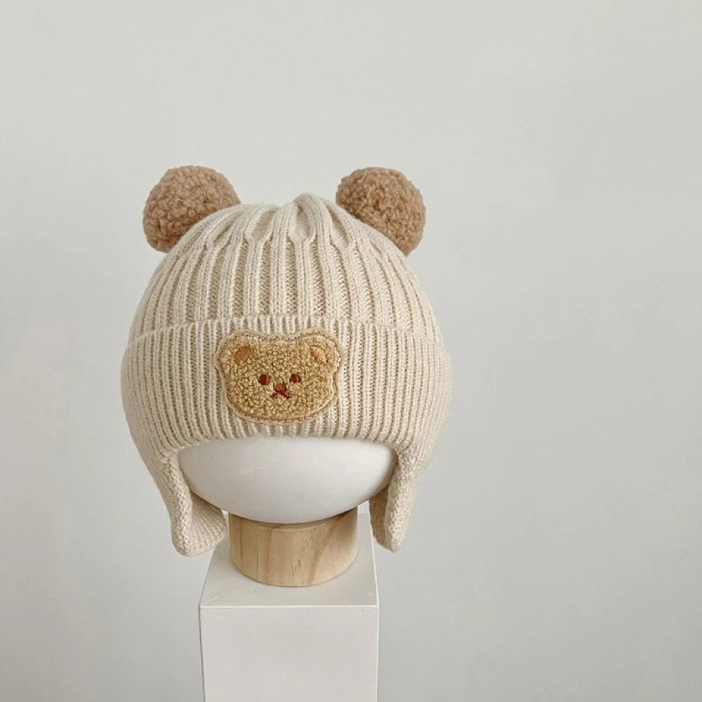 Winter Baby Beanie Hat Cartoon Bear Ear Protection