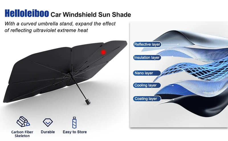 Car Parasol Car Sunshade Umbrella Car Front Window Sunshade Cover