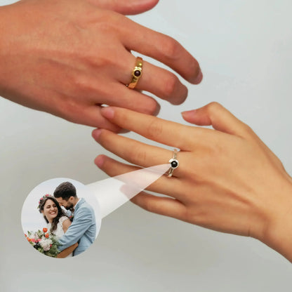 Valentines Day Custom Photo Projection Ring Colorful Picture Inside Jewelry for couple Minx