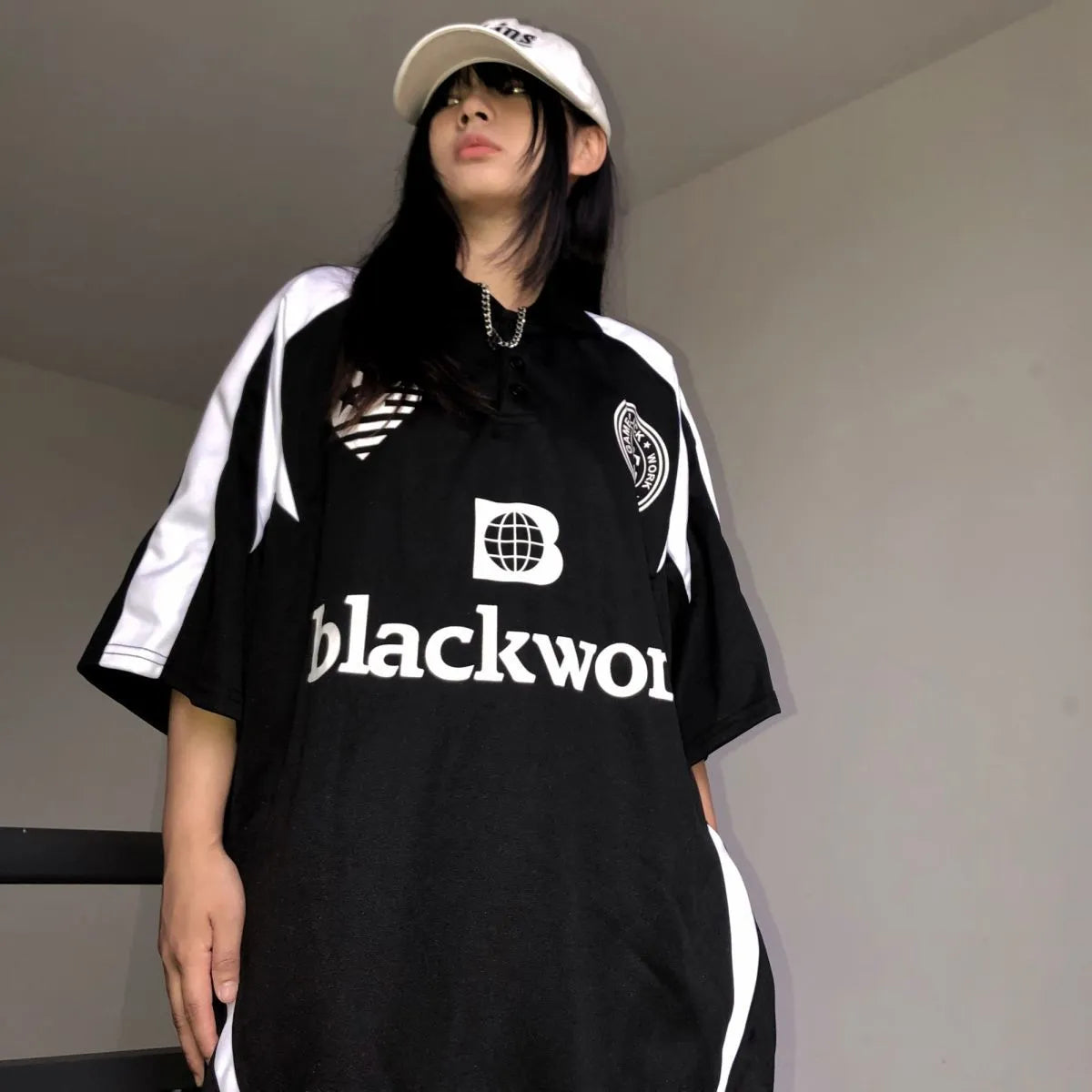 Women American Retro High Street Tees Vintage Long Sleeve Hip-hop