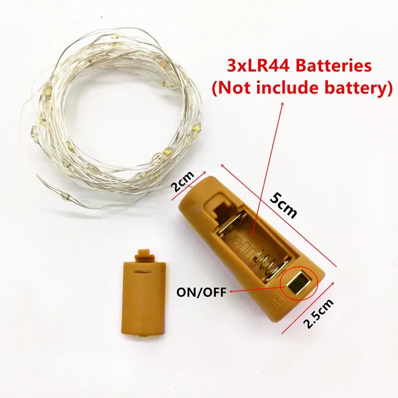 6PCS Battery LED Bottle Cork Fairy Lights for Holiday Decor