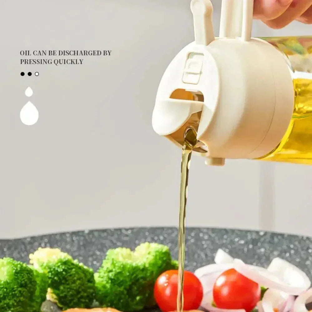 Dual Function Oil Spray and Pour Bottle Green