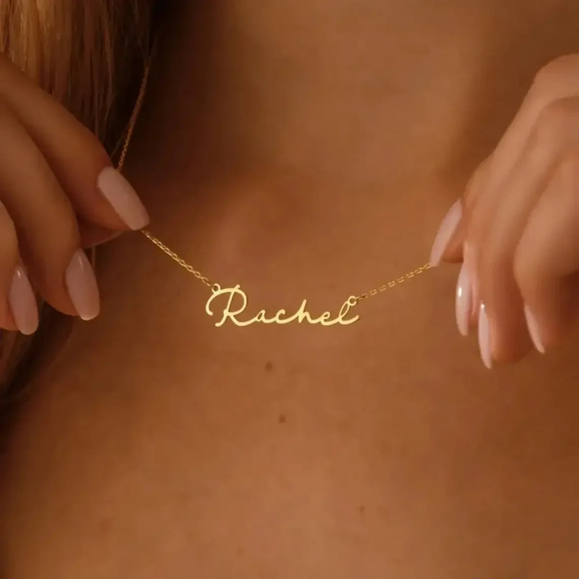 Personalized Name Necklace Stainless Steel Gold-color / 50cm