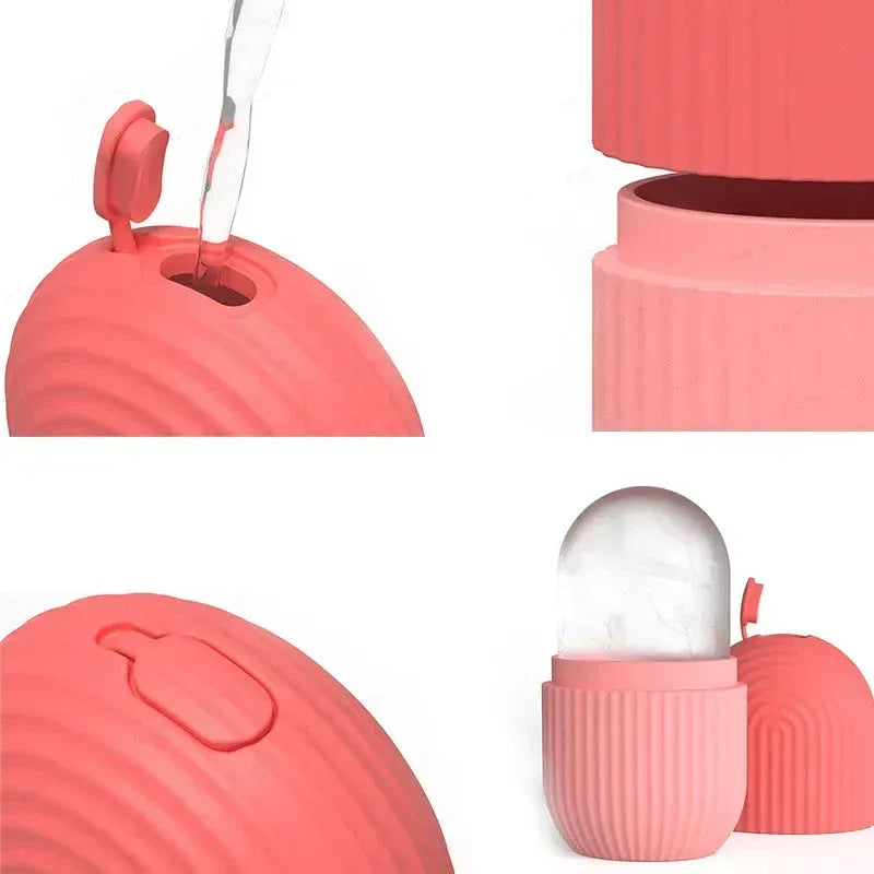 Silicone Ice Cube Beauty Lifting Ice Ball Face Massager Gold