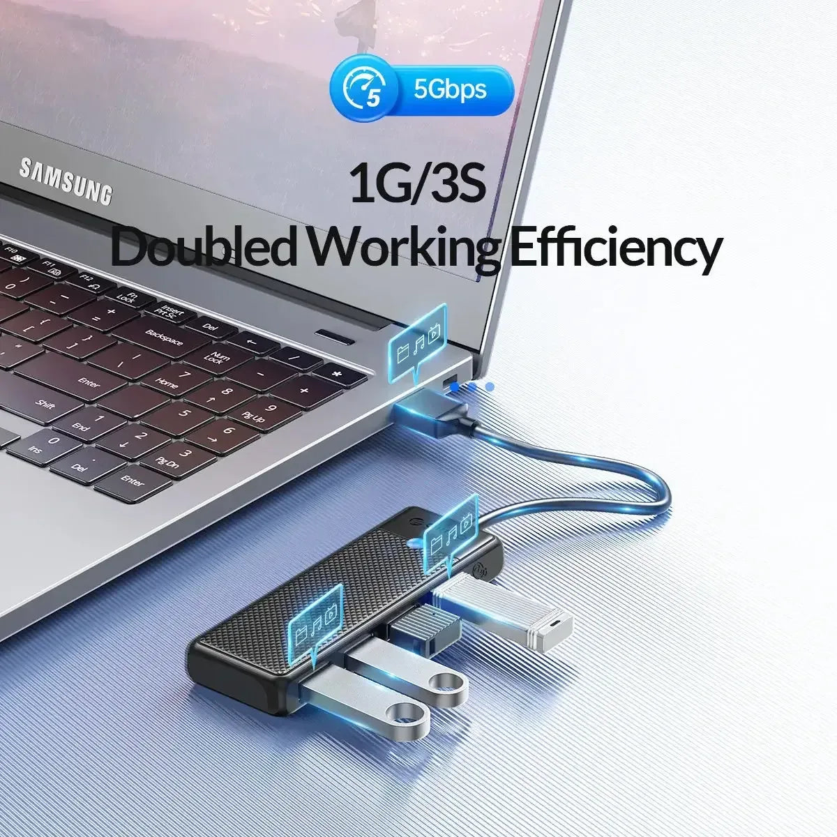 ORICO Ultra-Slim 4-Port USB-C Hub 4 USB 3.0 15cm USB A / United States