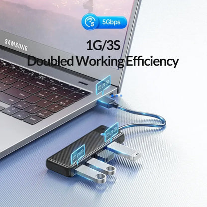 ORICO Ultra-Slim 4-Port USB-C Hub 4 USB 3.0 15cm USB A / United States
