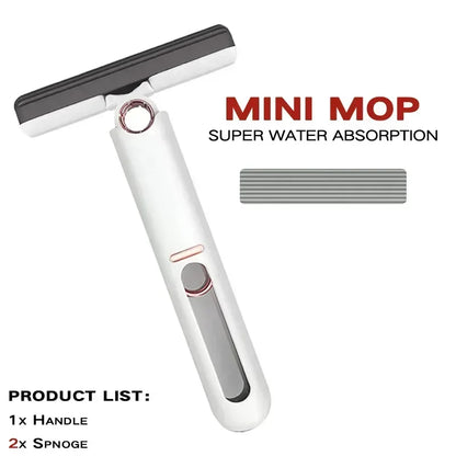 Folding Mini Mop with Self-squeezing 1 Handle 2 Head