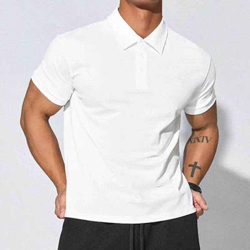 Summer New Sports Fitness Men Polo Shirt