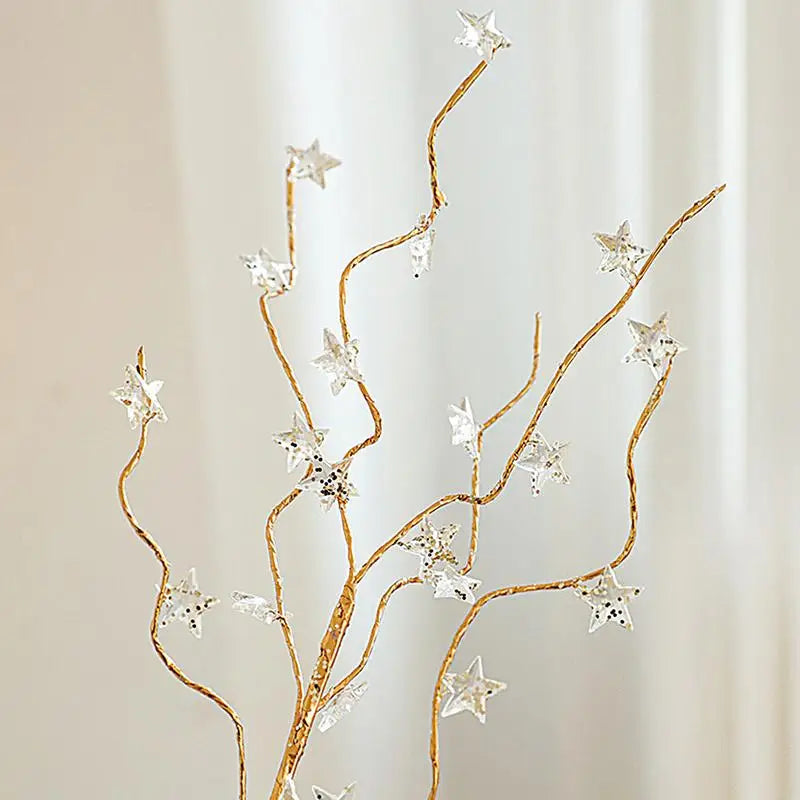 Golden Glitter Christmas Stems – Tree & Wreath Décor B / United States