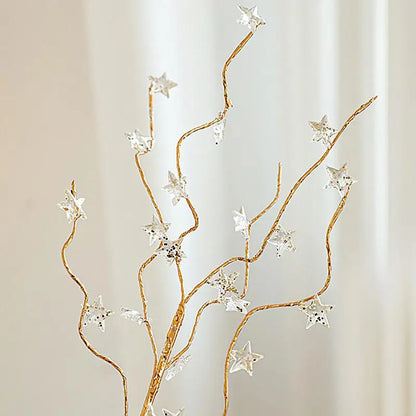 Golden Glitter Christmas Stems – Tree & Wreath Décor B / United States