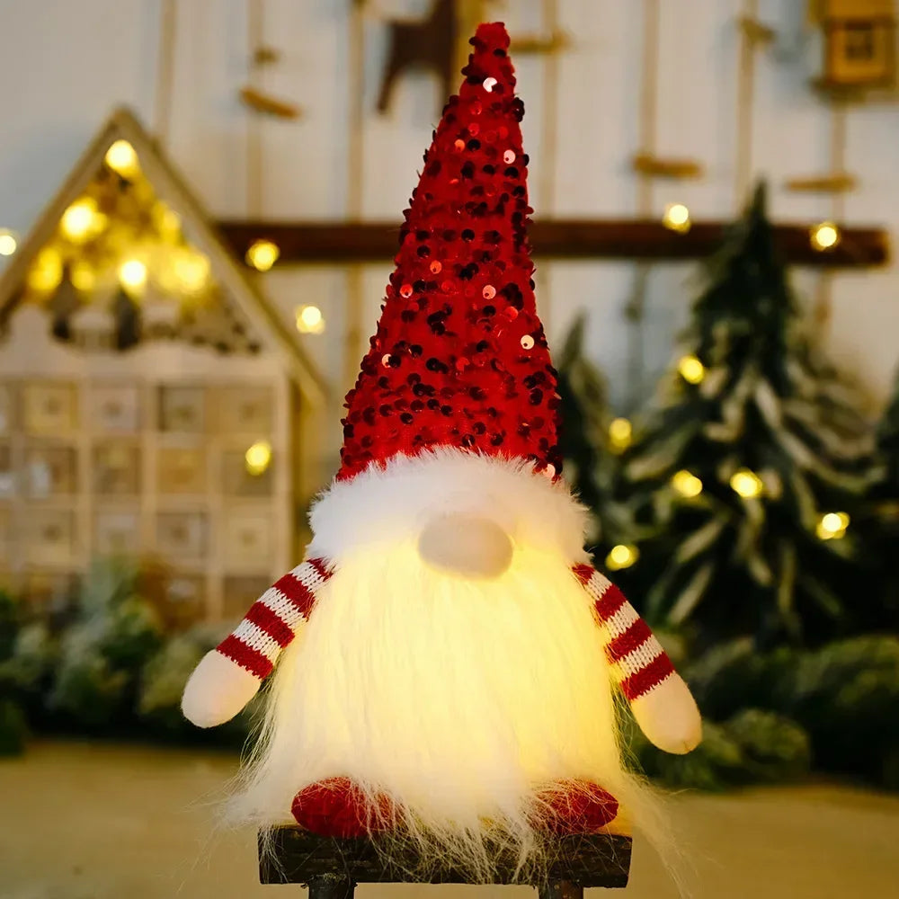 Christmas Elf Knitted Gnome with LED Light