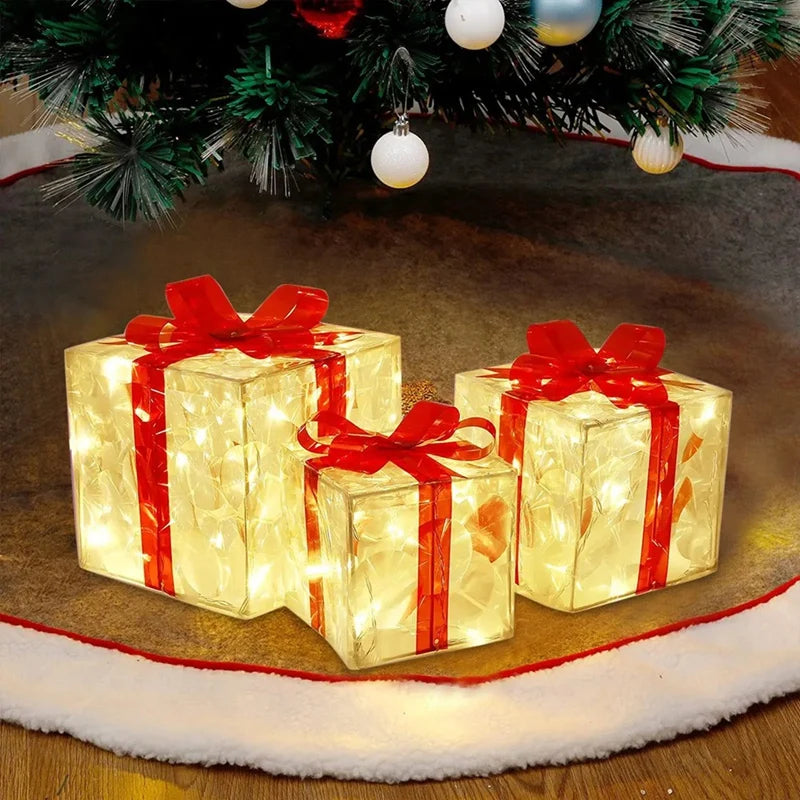 LED Lighted Christmas Gift Box Decoration