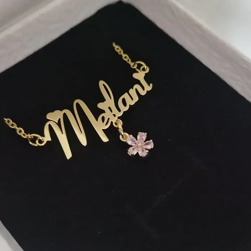 Custom Name Jewelry Set – Personalized Kids Necklace & Bracelet Gift White / 35cm / Set|United States