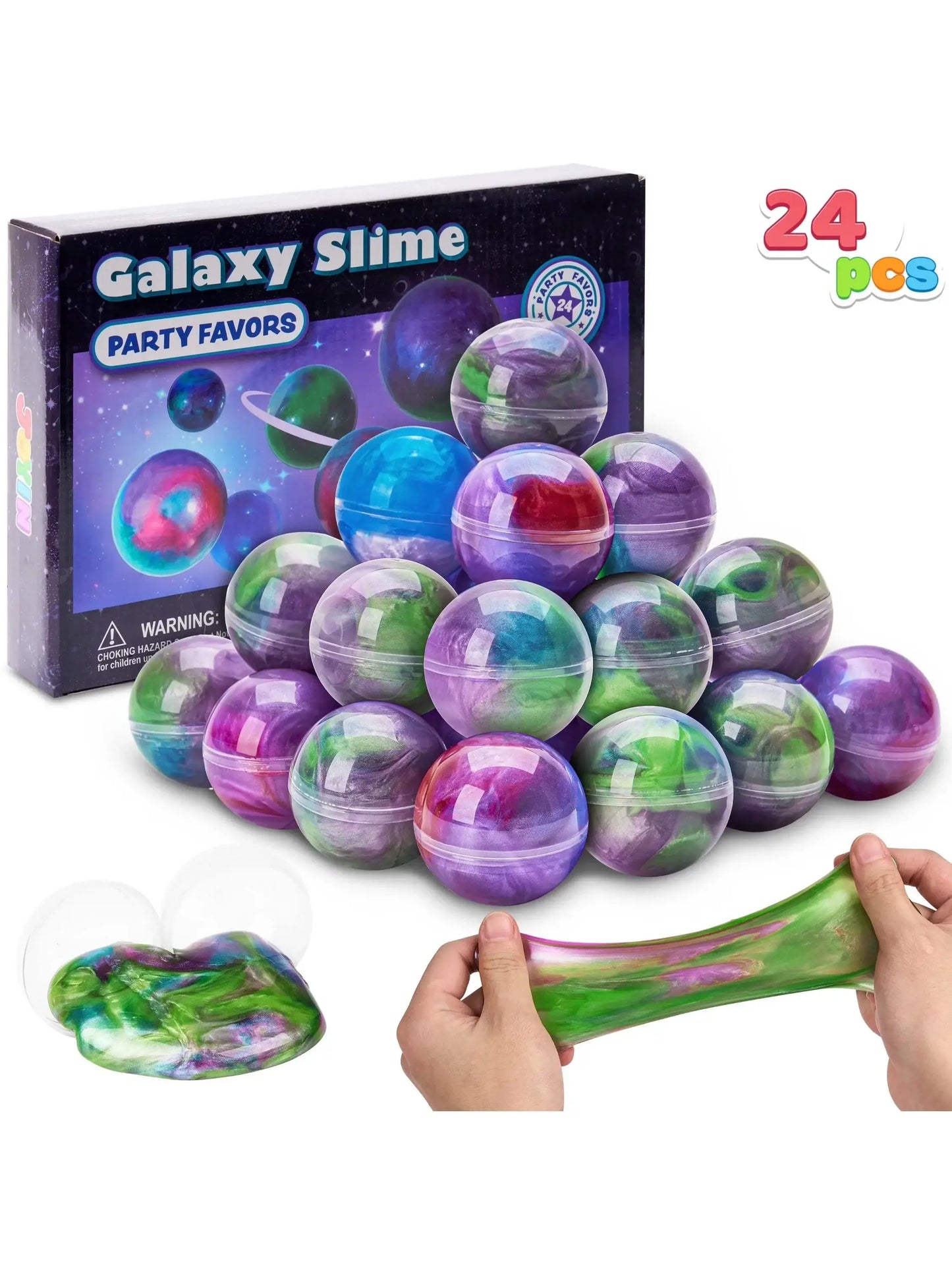 Joyfy 24-Piece Galaxy Slime Balls Party Favors Set OneSize / United States / Aurora