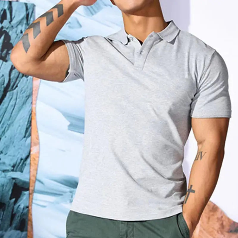 Summer New Sports Fitness Men Polo Shirt