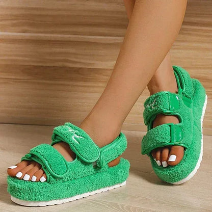 Casual Thick Bottom Women Sandals Green/Orange/Black/Blue green / 6