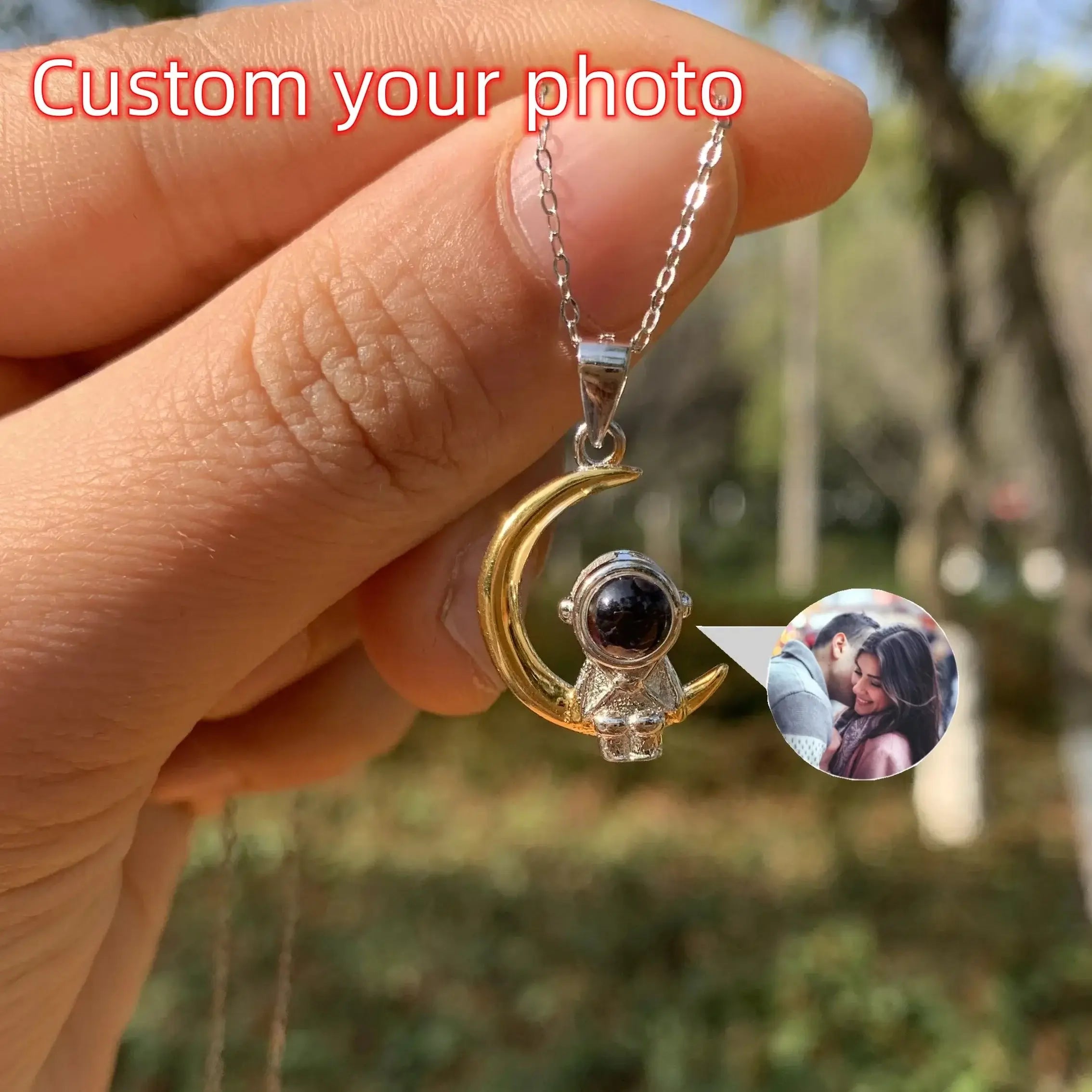 Shopminx Custom Heart Projection Necklace – Personalized Photo Memory Gift Style 14 / Rose gold / United States