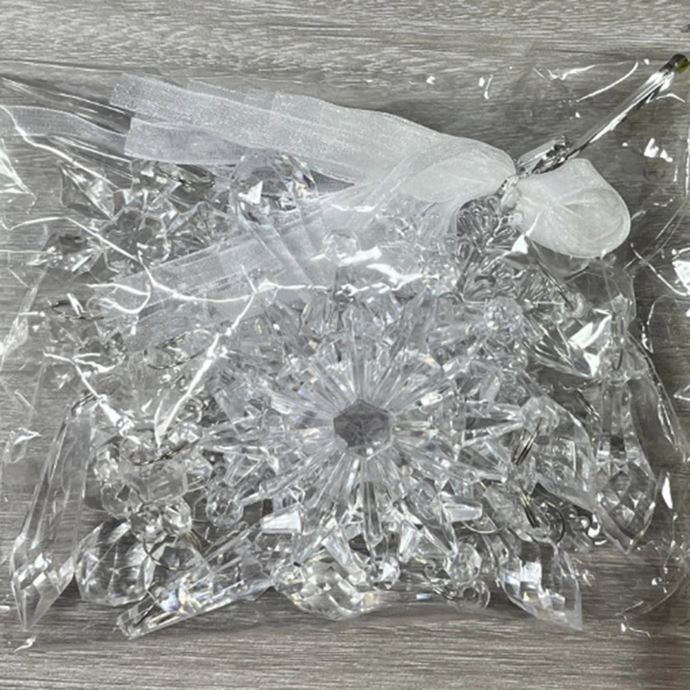 10Pcs Acrylic Crystal Snowflake & Icicle Ornaments