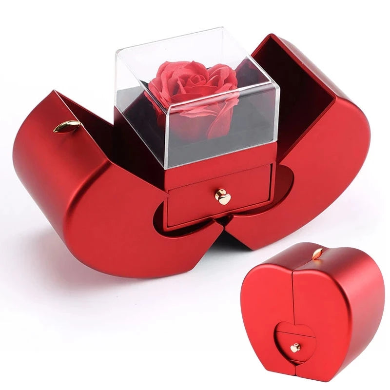 Eternal Flower Apple Jewelry Box Christmas Gift