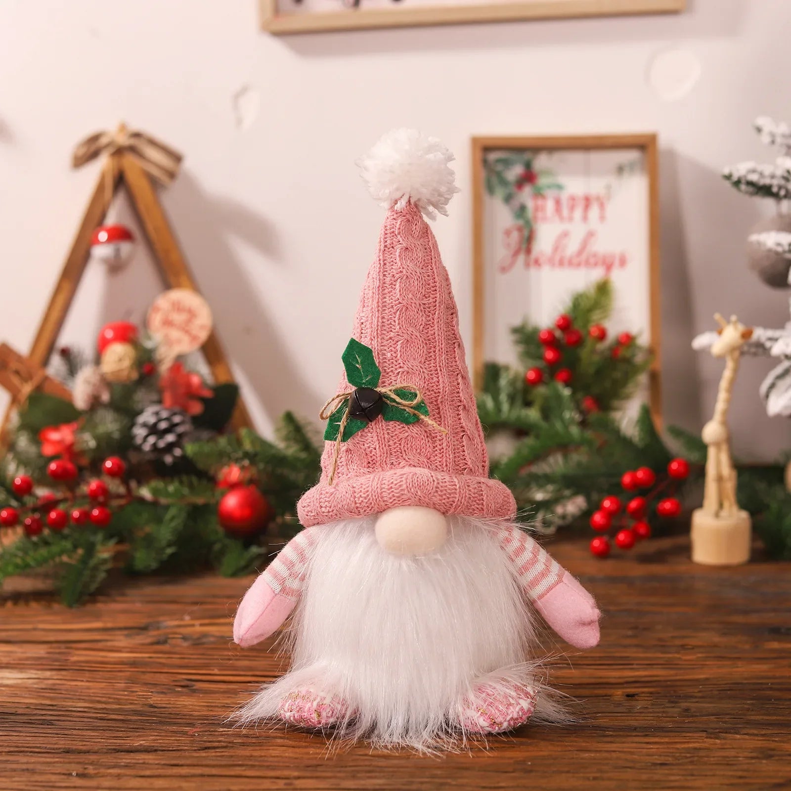 Christmas Elf Knitted Gnome with LED Light