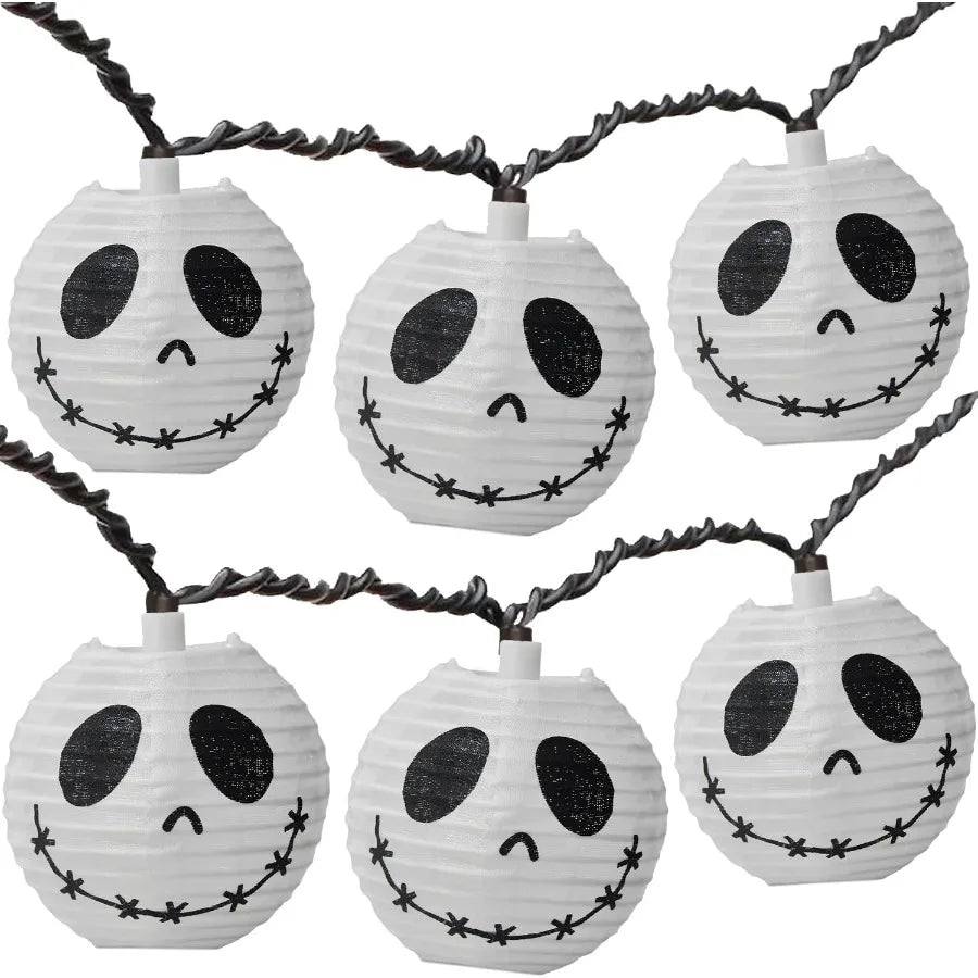 8.5FT LED Jack Skellington Halloween String Lights with DIY Lanterns
