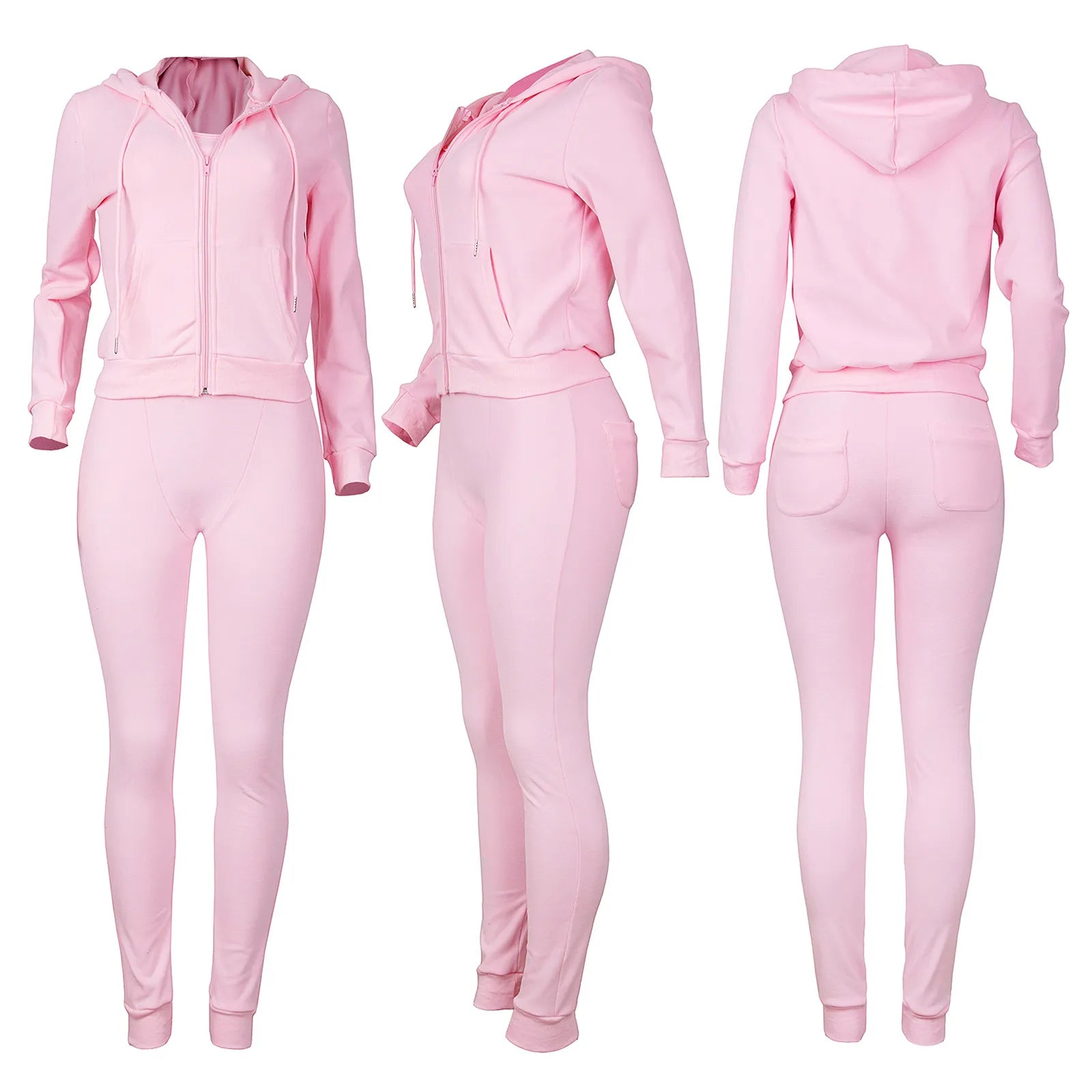 Sweatpants & Vest & Hoodies Jackets Set