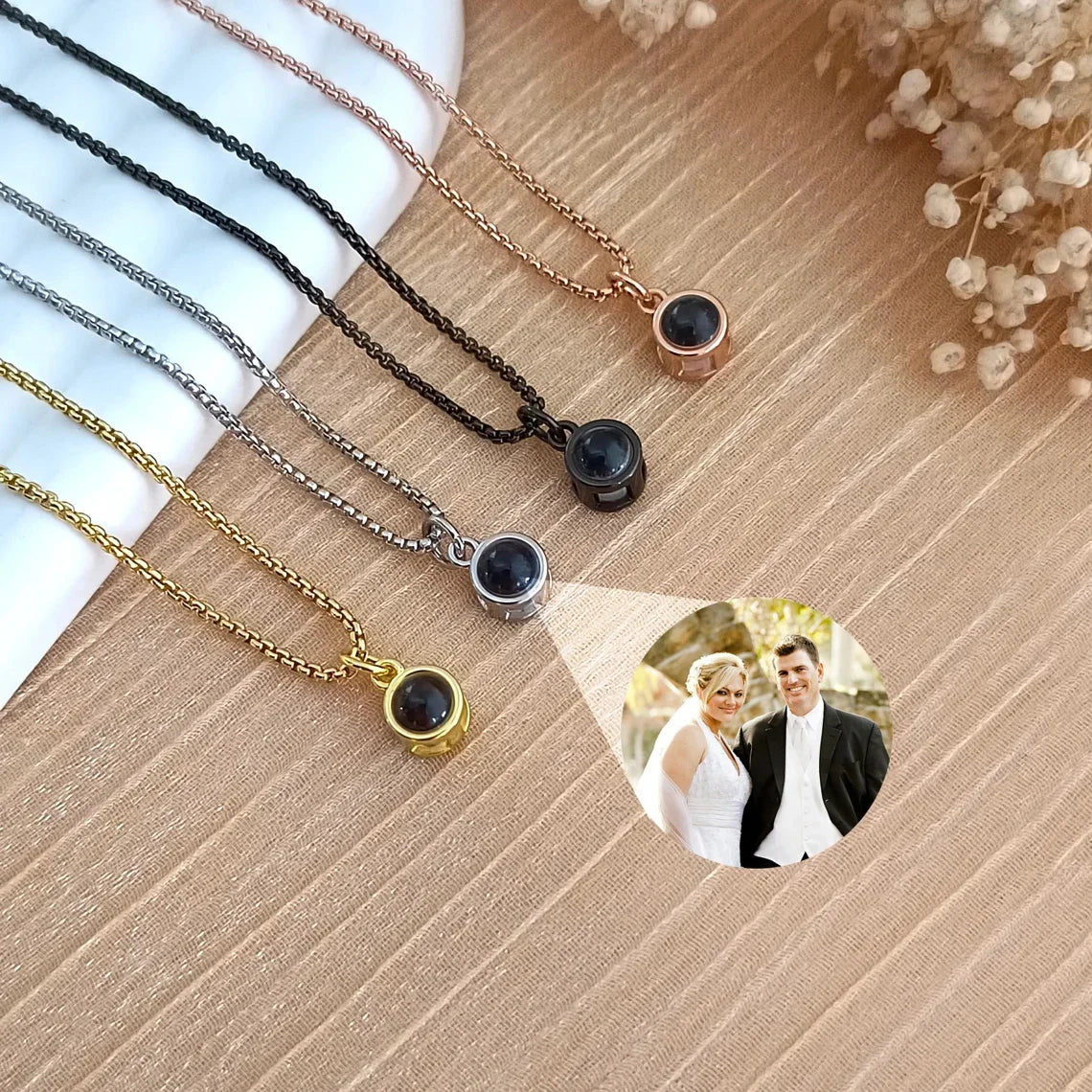 Personalized Photo Projection Necklace for Men & Women with Custom Picture Inside