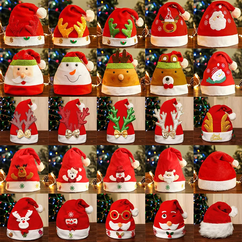 Funny Light-Up Christmas Santa Hat – Red Nonwoven Holiday Hat for Adults & Kids