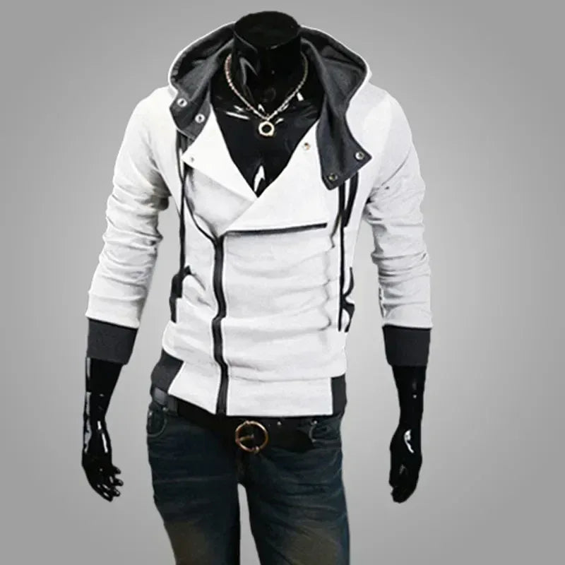 Black Cardigan Hoodies Outerwear White / M