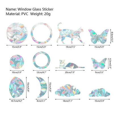 Rainbow Refraction Sticker Round 10pcs