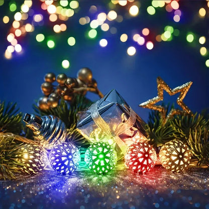 Solar Moroccan String Lights Metal Spherical Outdoor Fairy Lights United States / Colorful