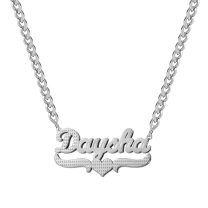 Double Plated Coustom Luxury Set Jewelry Unique Name Necklace Bracelet Silver-Set / United States