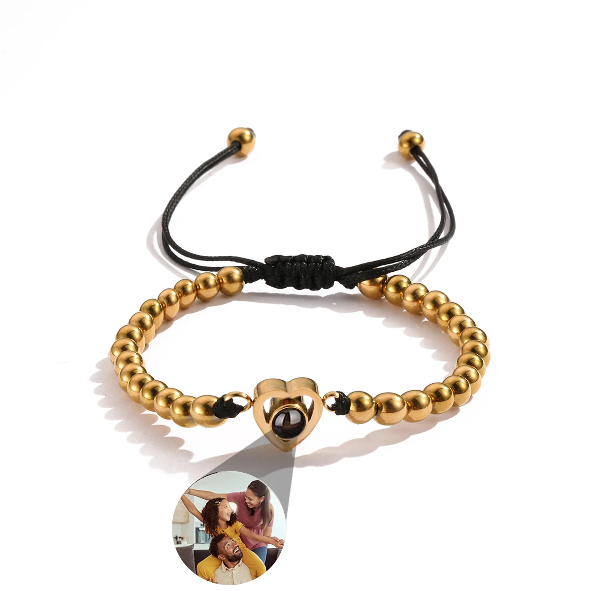 Custom Projection Photo Bracelet – personalized Zircon Chain Memory Jewelry for Women & Men