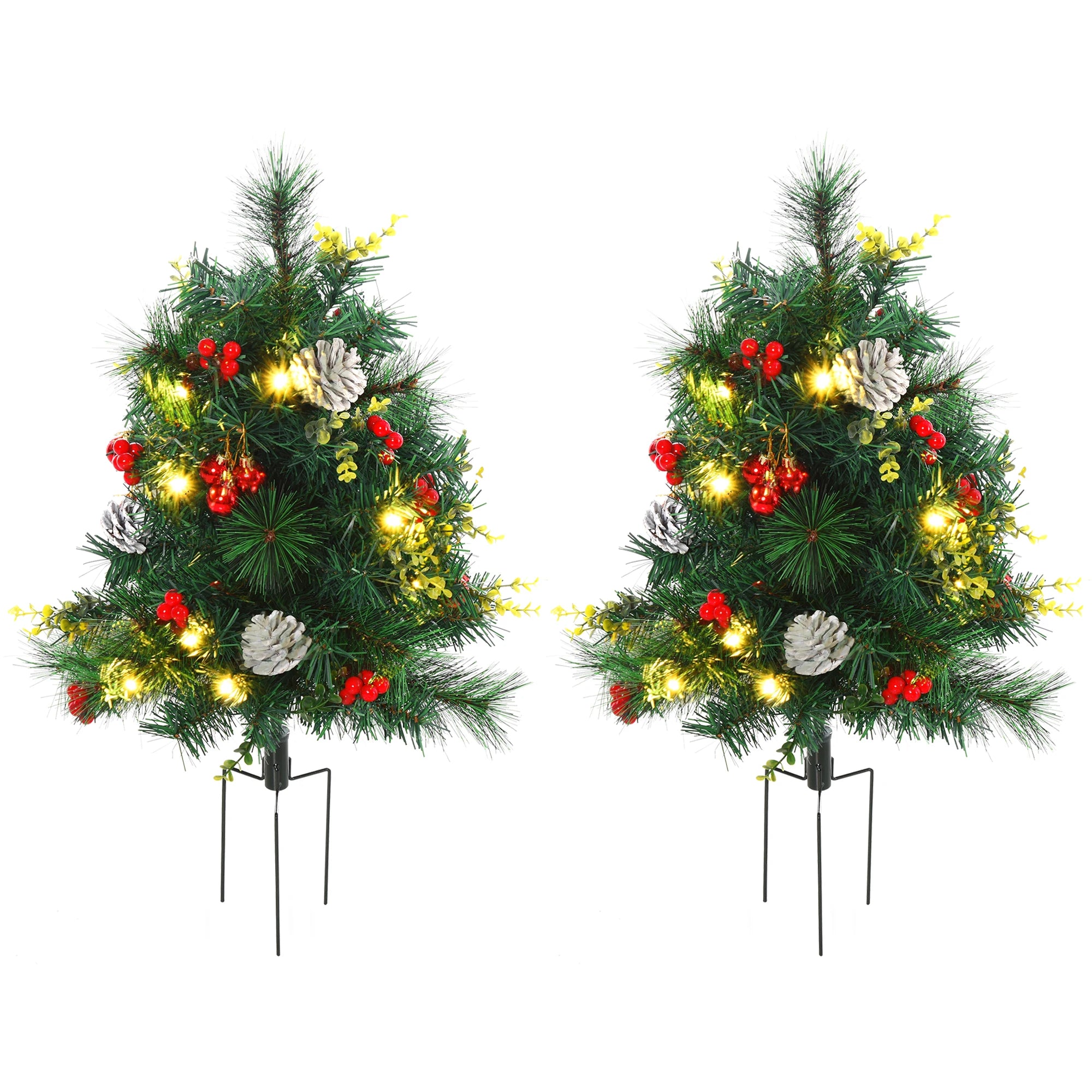 Pre-Lit Artificial Pine Christmas Tree Set